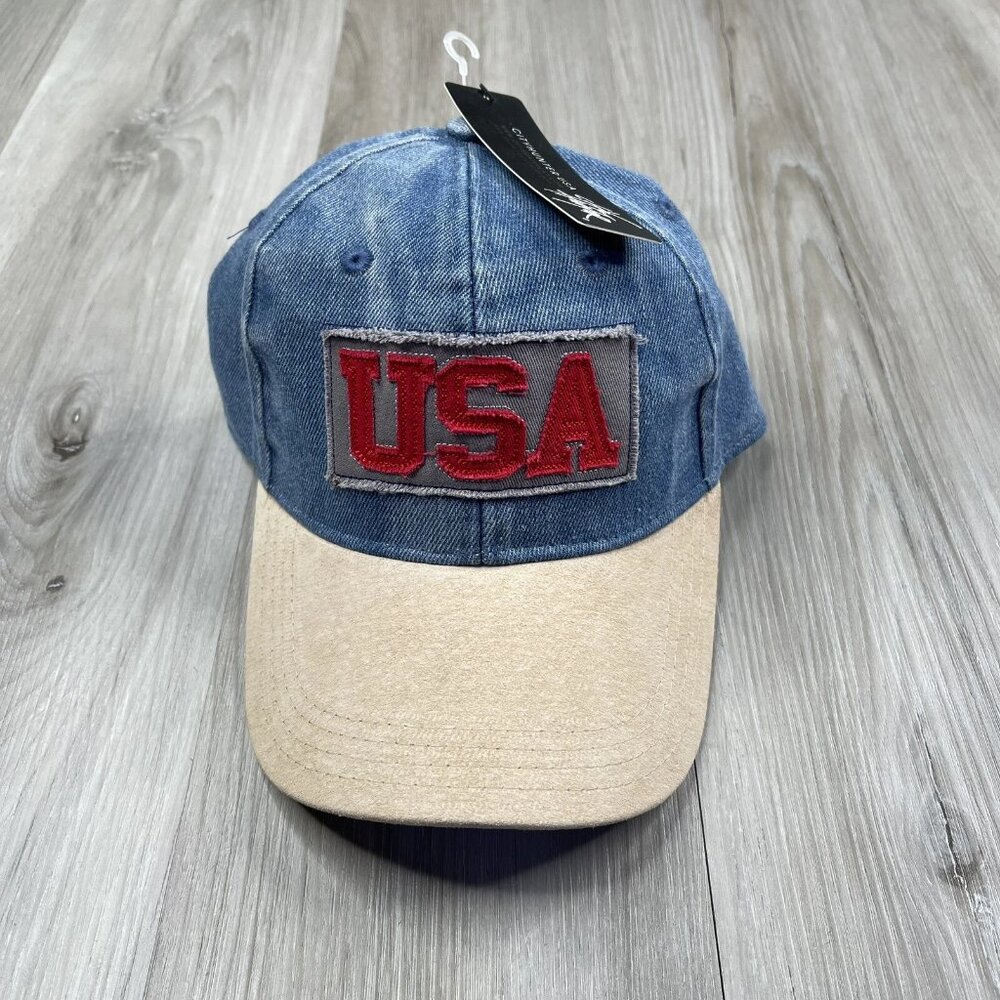 City Hunter USA Mens Baseball Cap Hat Blue Denim Adjustable One Size NEW